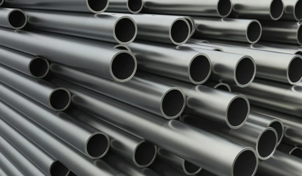 Stacked stainless steel pipes